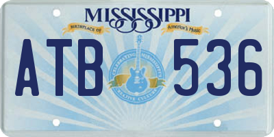MS license plate ATB536