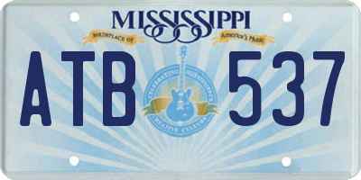 MS license plate ATB537