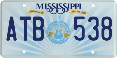 MS license plate ATB538
