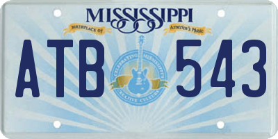 MS license plate ATB543