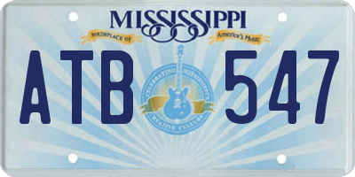 MS license plate ATB547