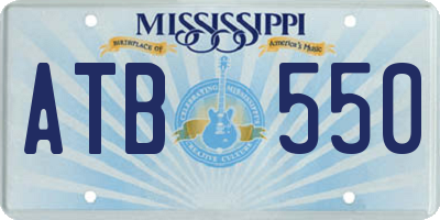 MS license plate ATB550