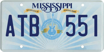 MS license plate ATB551