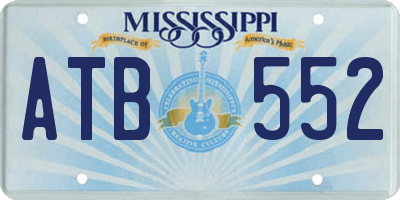 MS license plate ATB552