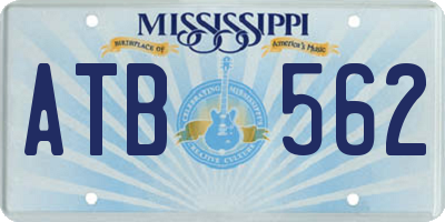 MS license plate ATB562