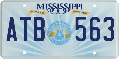 MS license plate ATB563