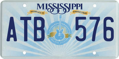 MS license plate ATB576