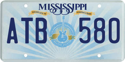MS license plate ATB580