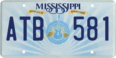 MS license plate ATB581