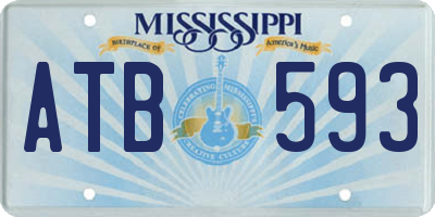 MS license plate ATB593