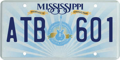 MS license plate ATB601