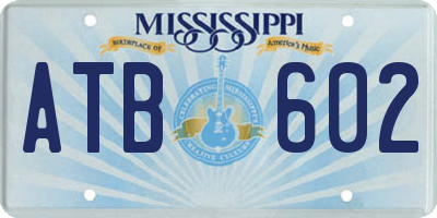 MS license plate ATB602