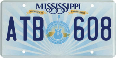 MS license plate ATB608