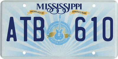 MS license plate ATB610