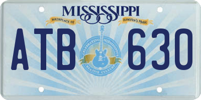 MS license plate ATB630