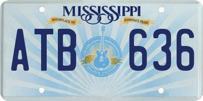 MS license plate ATB636