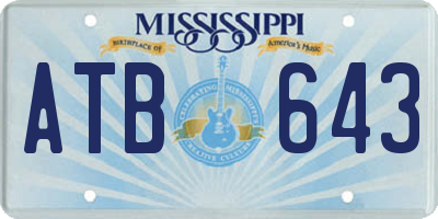 MS license plate ATB643