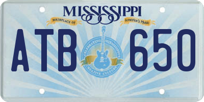 MS license plate ATB650