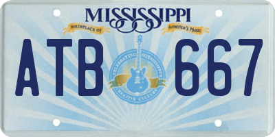 MS license plate ATB667