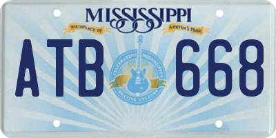 MS license plate ATB668