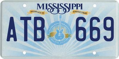 MS license plate ATB669