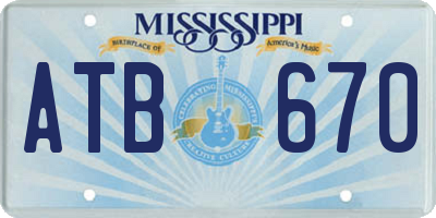 MS license plate ATB670