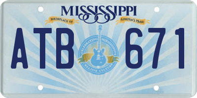 MS license plate ATB671