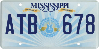 MS license plate ATB678