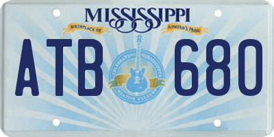 MS license plate ATB680