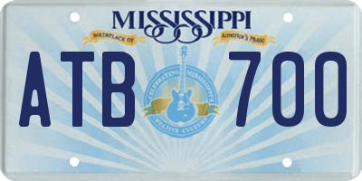 MS license plate ATB700