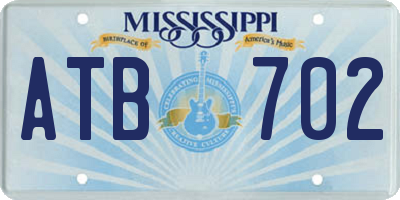 MS license plate ATB702
