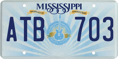 MS license plate ATB703