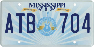 MS license plate ATB704
