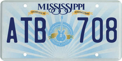MS license plate ATB708
