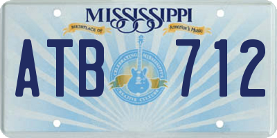 MS license plate ATB712