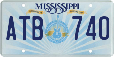MS license plate ATB740