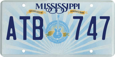 MS license plate ATB747