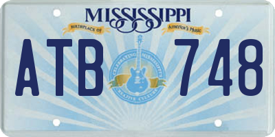 MS license plate ATB748