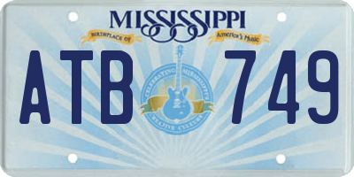 MS license plate ATB749