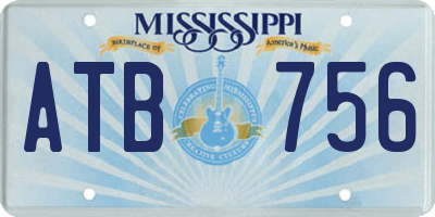 MS license plate ATB756