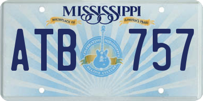 MS license plate ATB757
