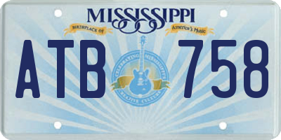 MS license plate ATB758