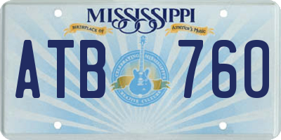 MS license plate ATB760