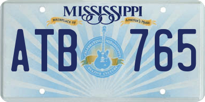 MS license plate ATB765