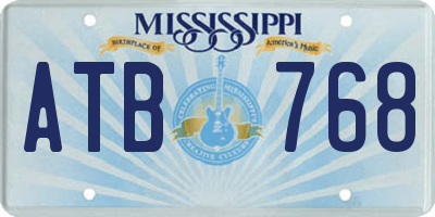 MS license plate ATB768