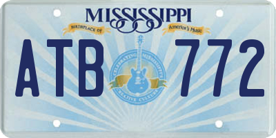 MS license plate ATB772