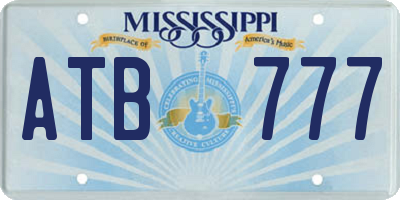 MS license plate ATB777