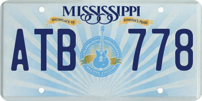 MS license plate ATB778