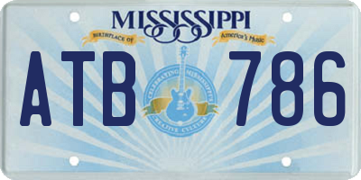 MS license plate ATB786