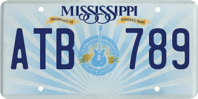 MS license plate ATB789